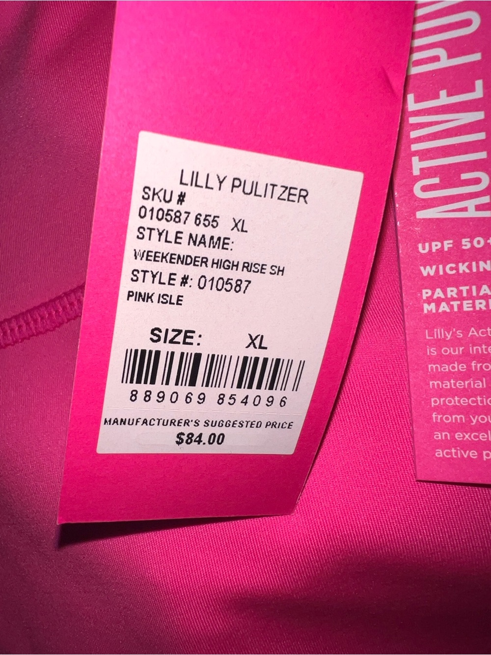 LILLY PULITZER Pink Isle Weekender High Rise Luxletic Golf Shorts UPF 50 Size XL - Picture 6 of 7